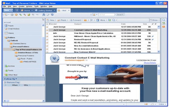 Outlook PST Datenbank nach Lotus Notes NSF Datei umwandeln